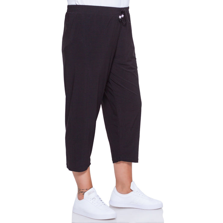 Дамски панталони в макси размери - черен цвят - удобни за ежедневието - еластични и стилни - Пролет - Лято - Maxi Market