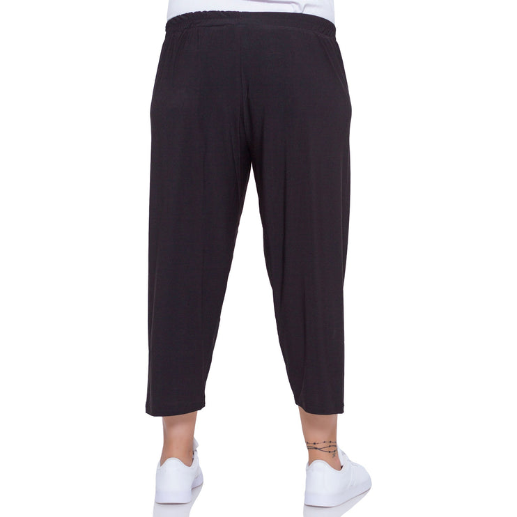 Дамски панталони в макси размери - черен цвят - удобни за ежедневието - еластични и стилни - Пролет - Лято - Maxi Market