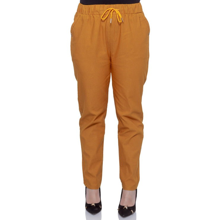 Дамски жълти панталони в макси размери - официални - удобни - с джобове - произведено в България - Maxi Market