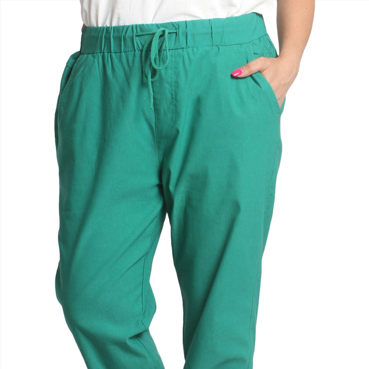 Еластични дамски панталони - Зелен цвят - XL до 5XL - Пролет - Лято - Maxi Market