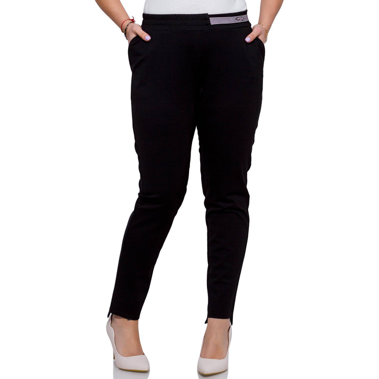 Елегантни тъмни панталони в макси размери - Дамски - с Еластична талия - Официални - Пролет - Лято - Maxi Market