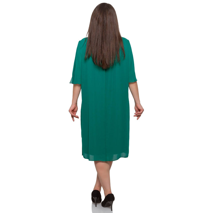Официална шифонена рокля - Зелен цвят - 2XL до 6XL - Пролет - Лято - Maxi Market